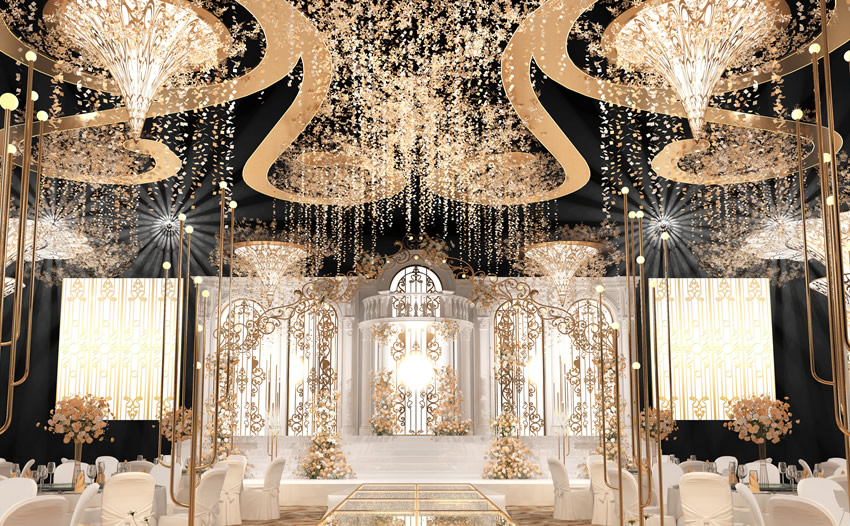 广元花木兰喜事汇金色大厅效果展示